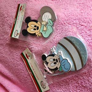 Two Christmas/cake  decorations of baby Mickey Mouse